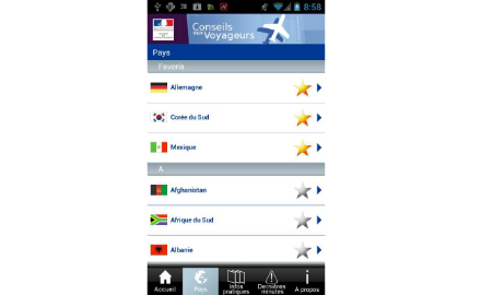 L'application Conseils aux voyageurs