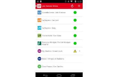 L'application Transports Métropolitains de Barcelone (TMB)