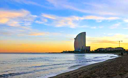 Plage de Bogatell à Barcelone
