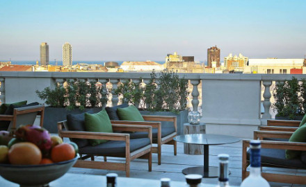 Terrasse de l'hôtel Alma